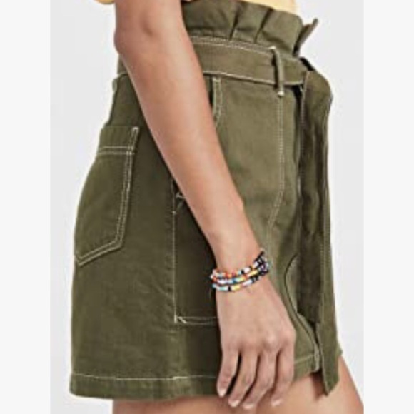 Free People Splendor in the Grass Mini Skirt with Belt & Pockets Size 6 - Picture 3 of 11